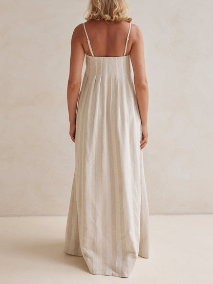 Striped Halter Maxi Dress
