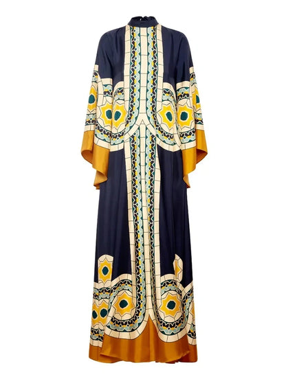 Art Deco Print Maxi Dress