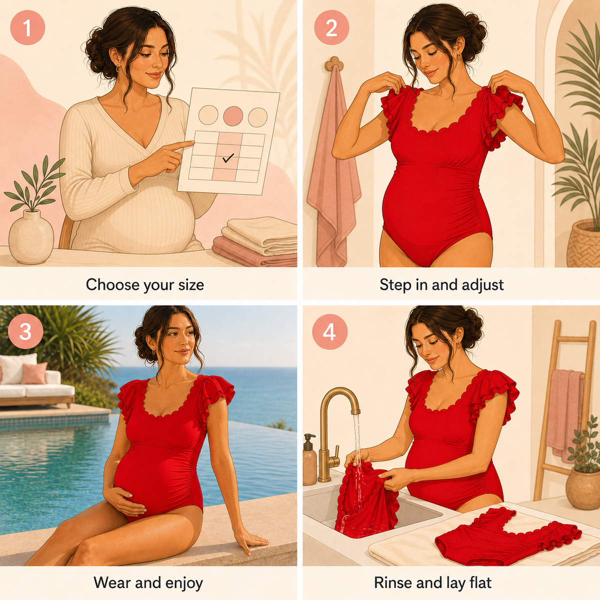 Isla Ruffle Shoulder Maternity Swimsuit