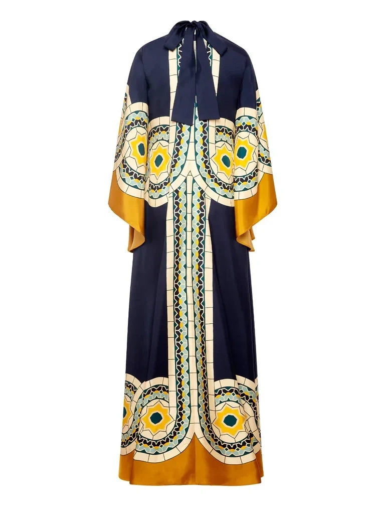 Art Deco Print Maxi Dress