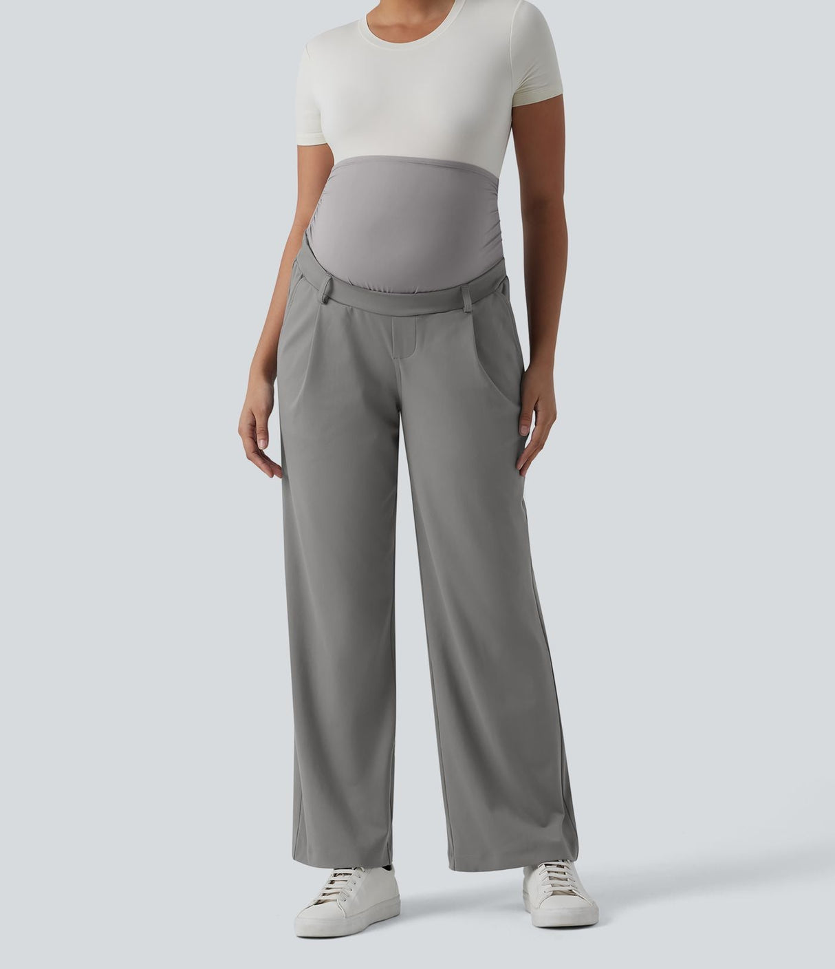 Super High Waisted Straight Leg Work Maternity Pants