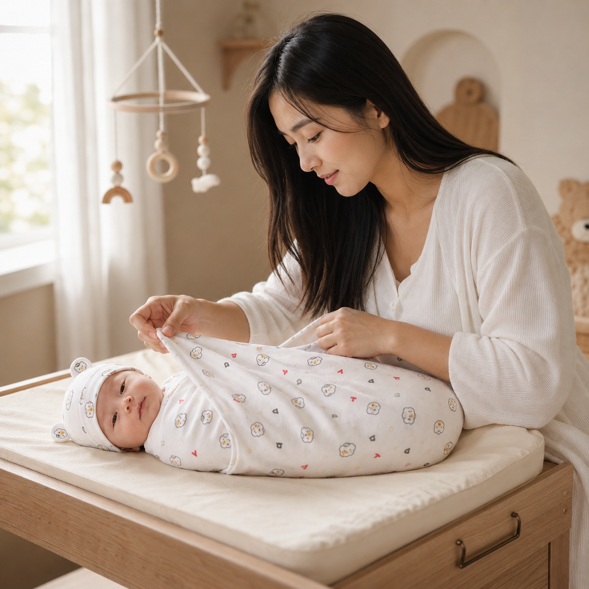 Fona Adjustable Cotton Baby Swaddle