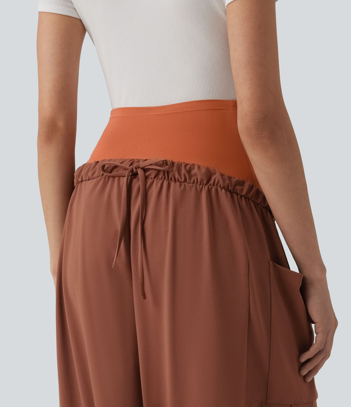 Super High Waisted Maternity Baggy Pants with Pockets