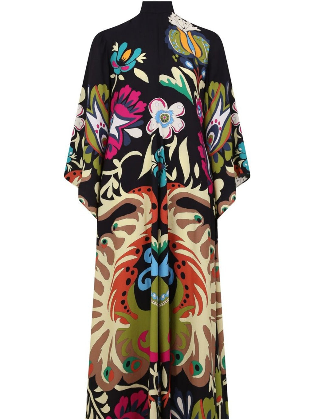 Peacock Print Maxi Dress