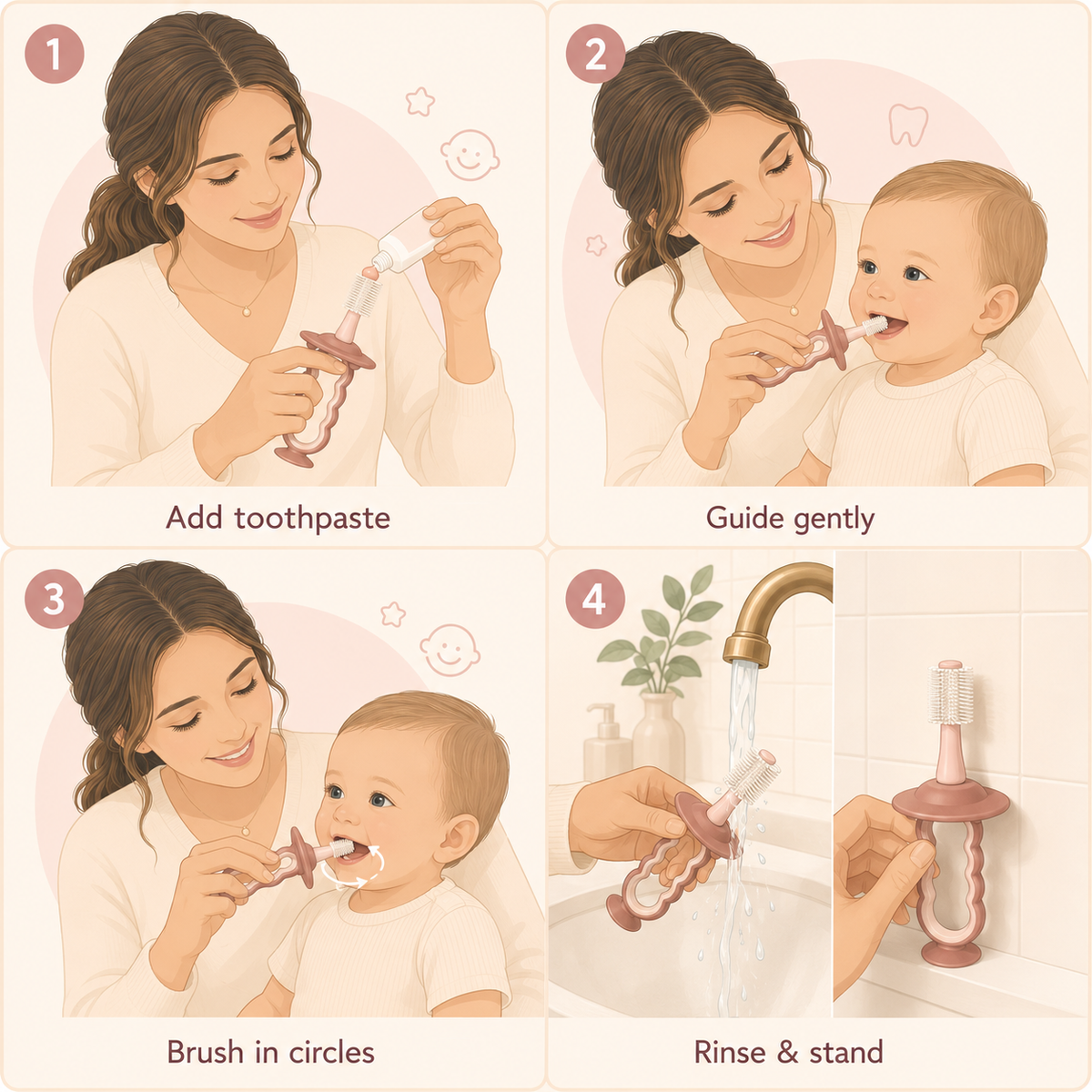 Luna 360-Degree Silicone Baby Toothbrush