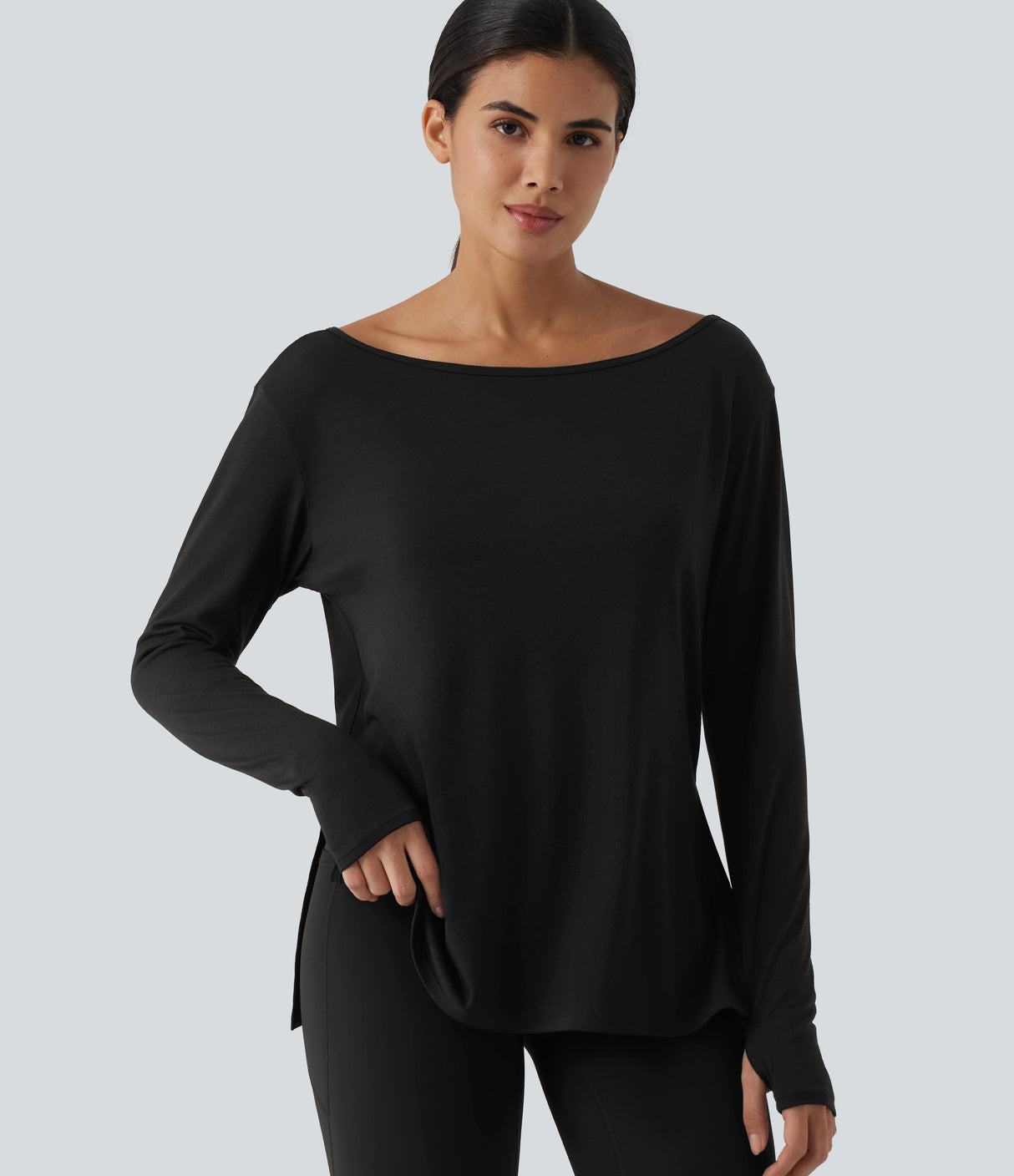 Boat Neck Yoga Sweatshirt