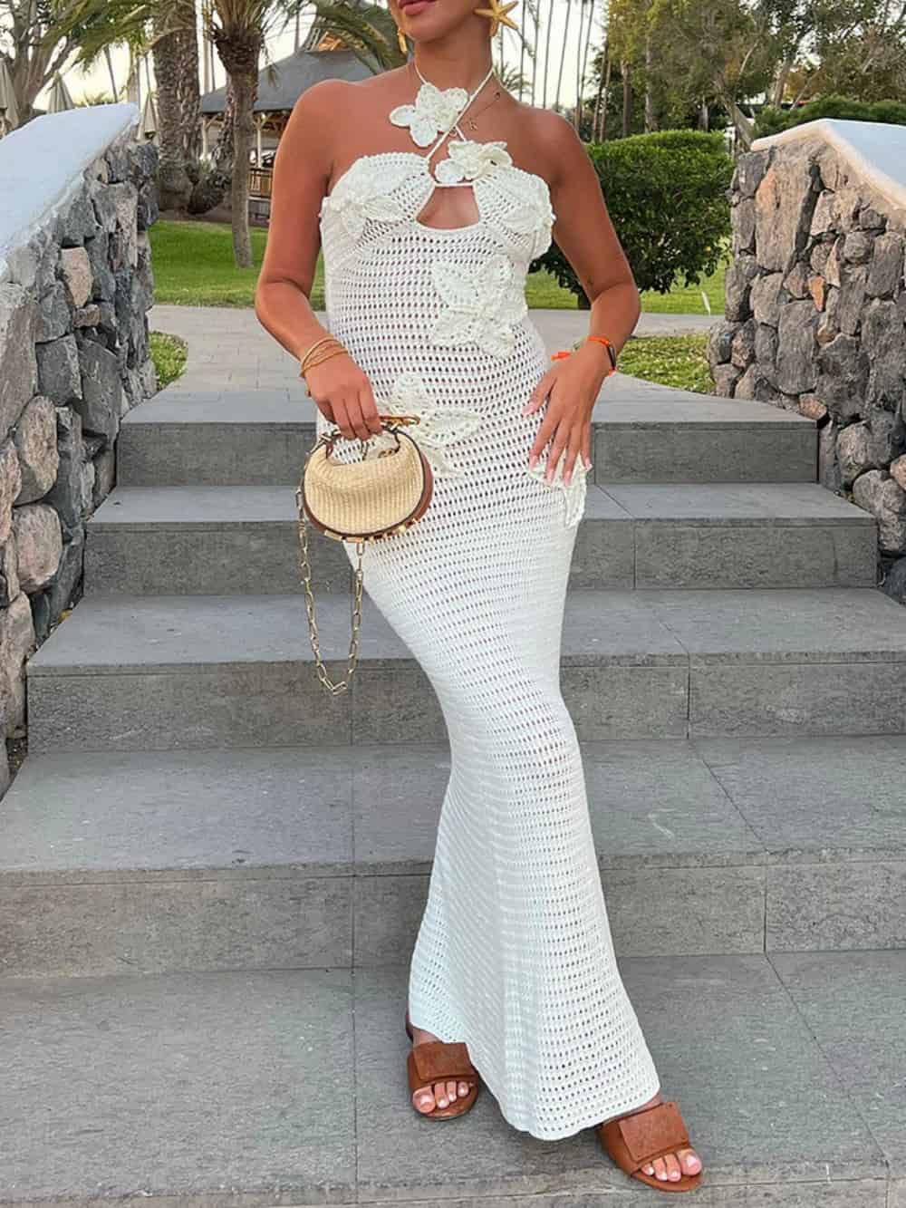 Floral Crochet Maxi Dress