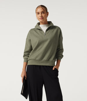 Mock Neck Half Zip Sweatshirt
