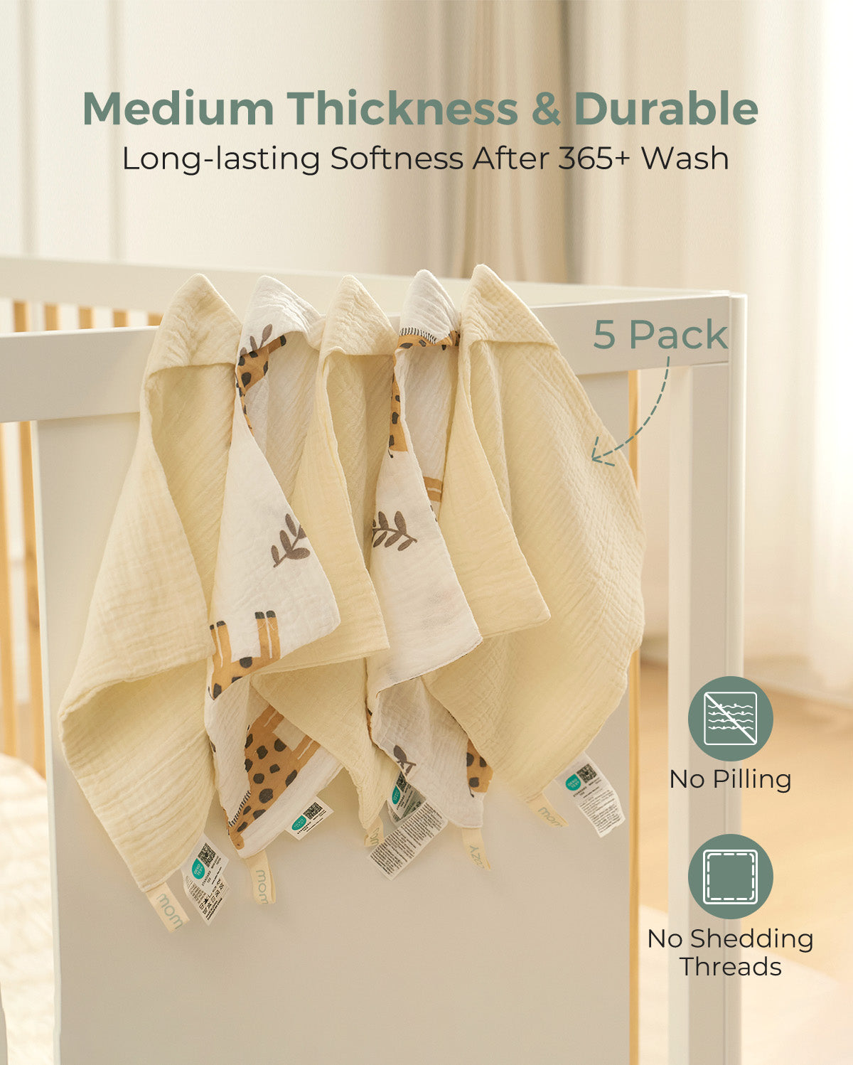 Ella Cotton Baby Washcloth Set