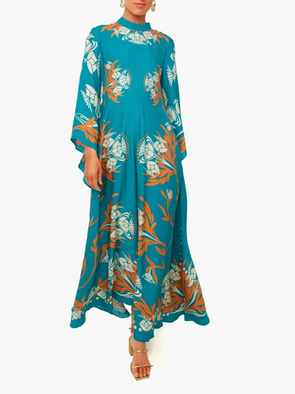 Vintage Print Maxi Dress