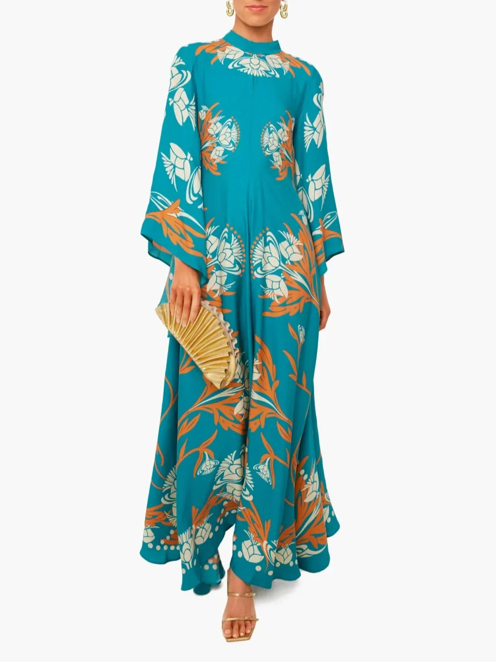 Vintage Print Maxi Dress