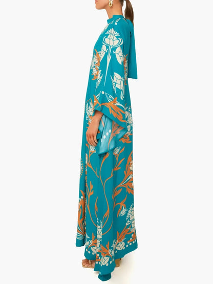 Vintage Print Maxi Dress