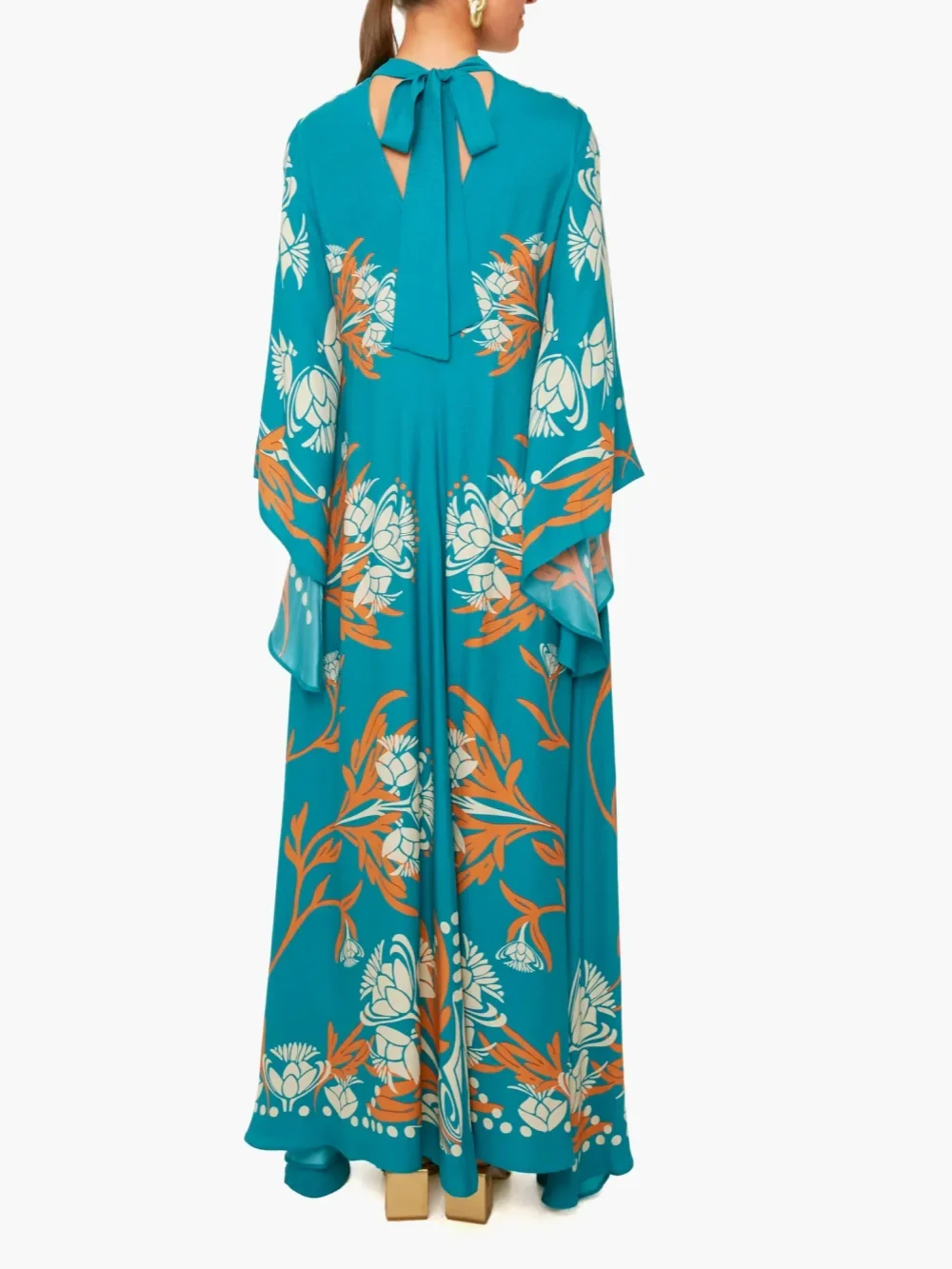 Vintage Print Maxi Dress