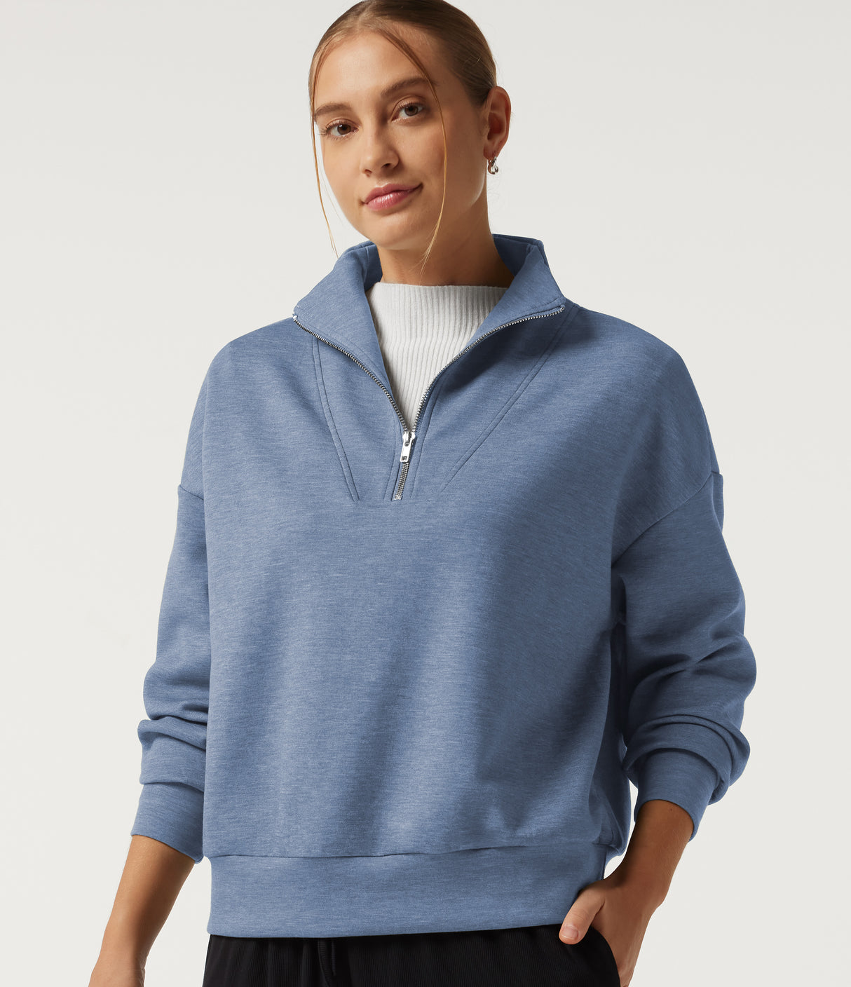 Mock Neck Half Zip Sweatshirt