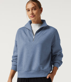 Mock Neck Half Zip Sweatshirt