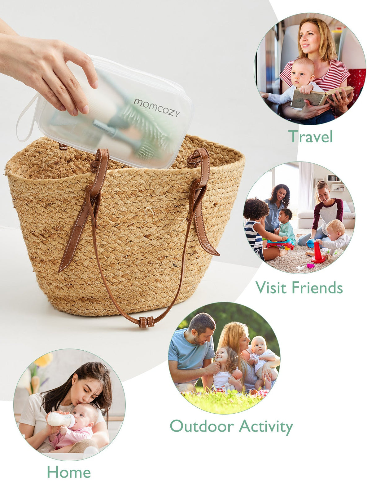 NuriBloom Luna Baby Bottle Brush Cleaning Kit