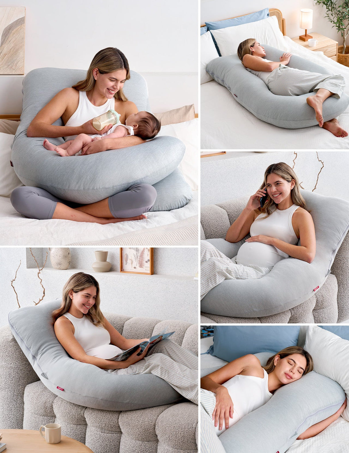 Poma U-Shape Pregnancy Pillow – Plush Maternity Body Pillow for Pregnant Women