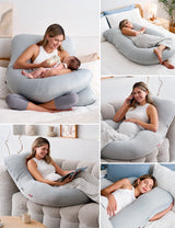 Poma U-Shape Pregnancy Pillow – Plush Maternity Body Pillow for Pregnant Women