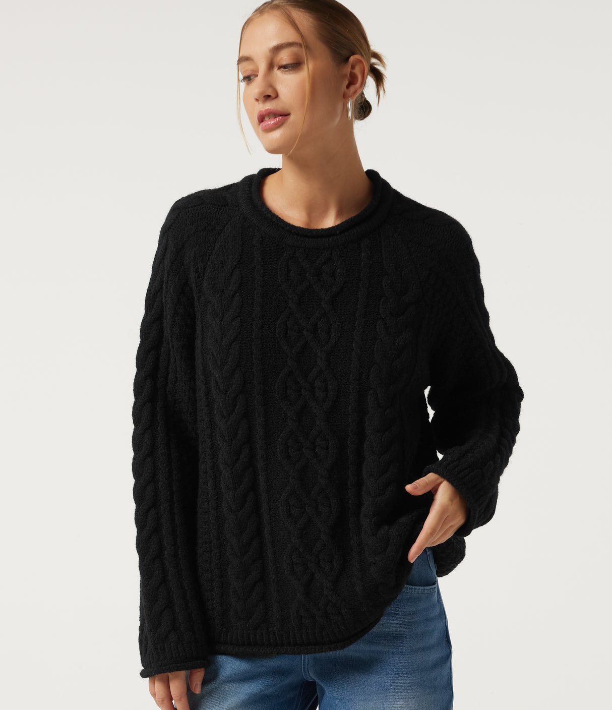 Rolled Hem Sweater