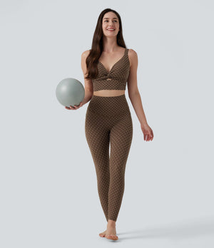 Light Support V-Neck Polka Dot Yoga Sports Bra