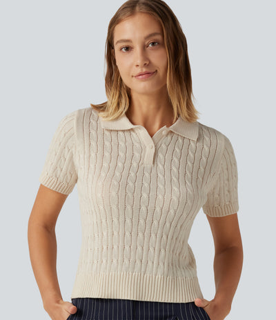 Polo Cable Knit Sweater