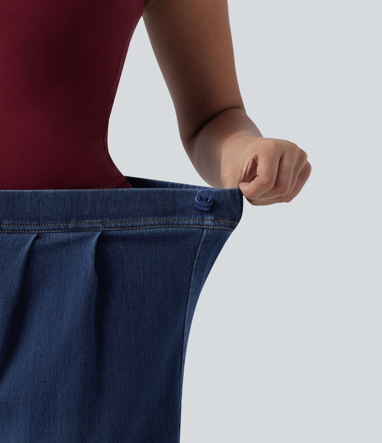 High Waisted Wide Leg Casual Maternity Jeans with Pockets