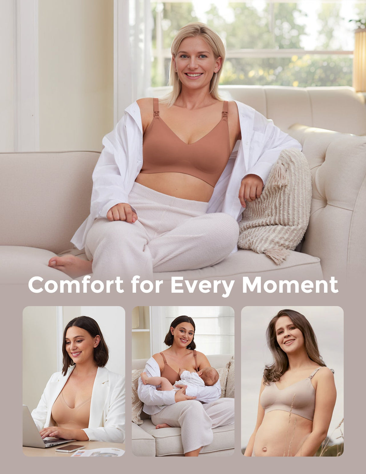 Amelia Seamless Maternity Nursing Support Bra