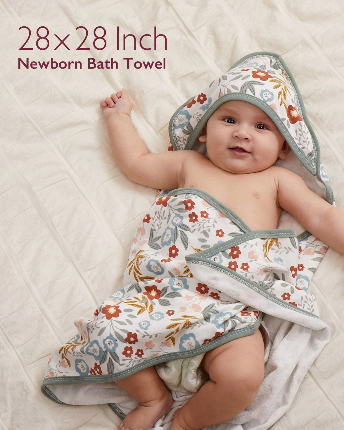 Sophia Newborn Hooded Towel Ultra Soft Absorbent Baby Towel Set