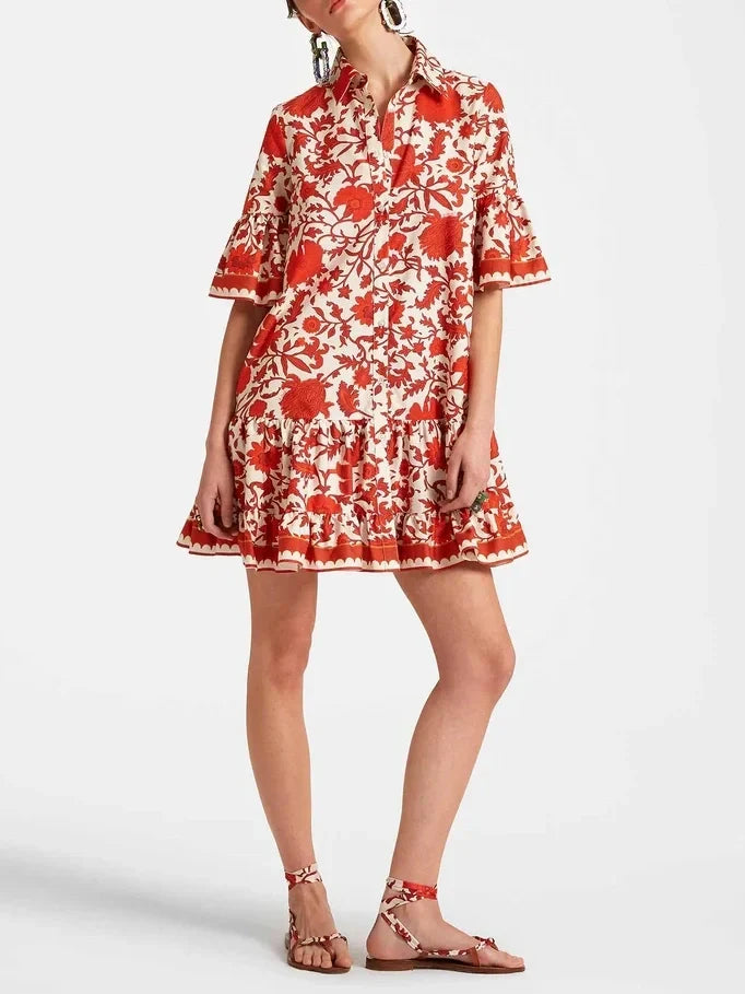 Autumn Print Mini Dress