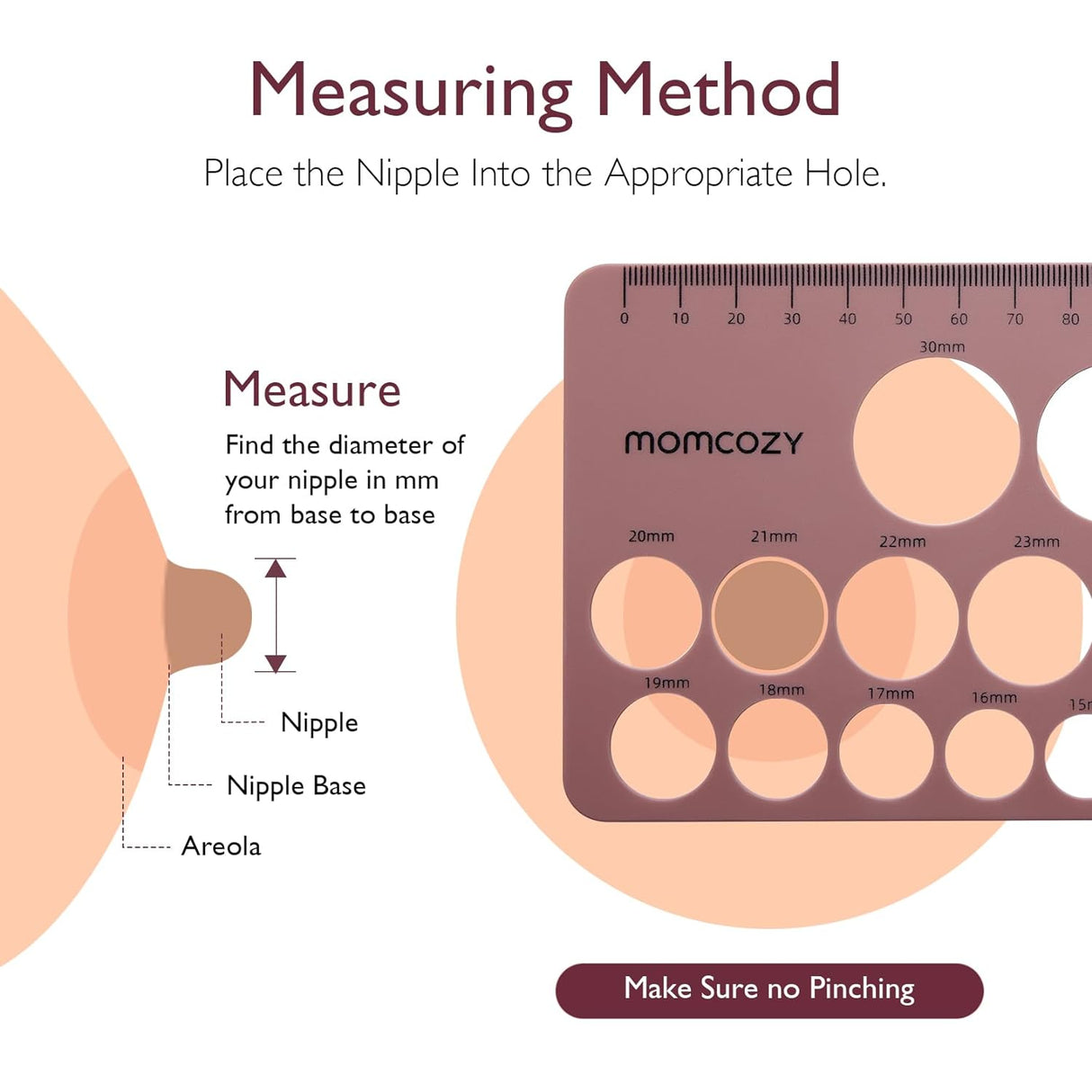 Sophia Nursing Breast Pump Nipple Measurement Ruler