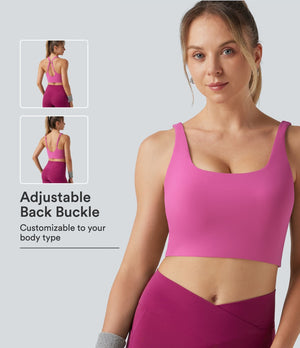Light Support U-Neck Yoga Sports Bra with Built-in Bra