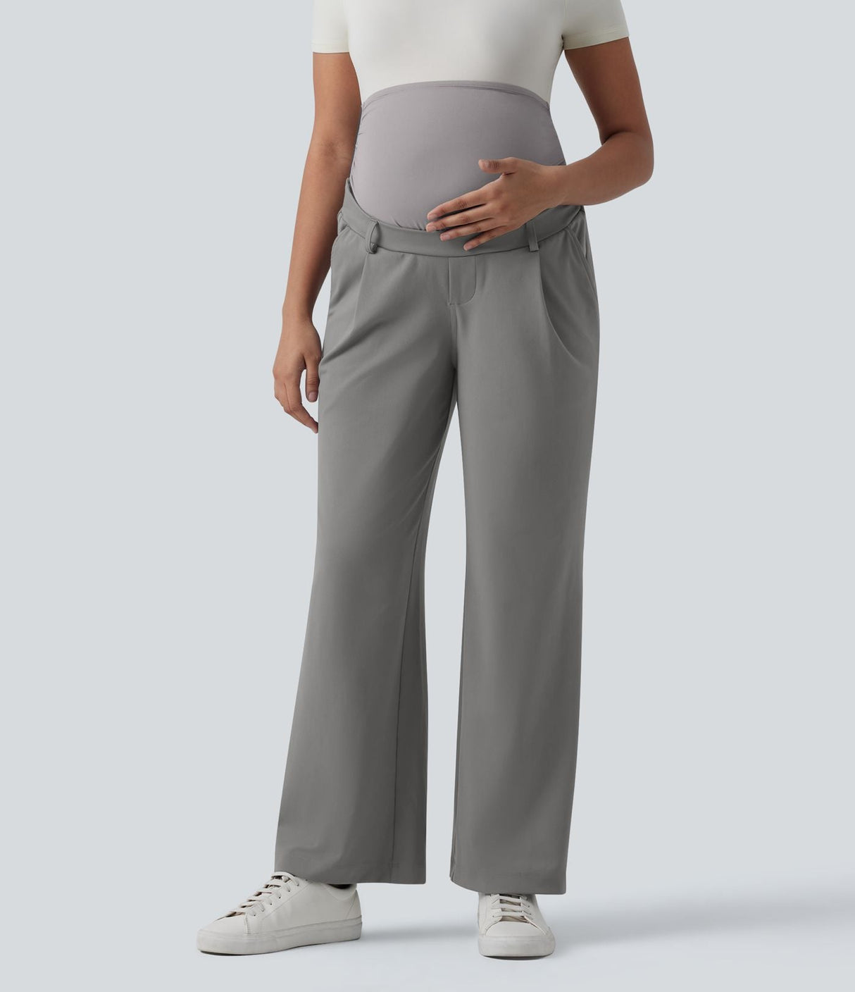 Super High Waisted Straight Leg Work Maternity Pants