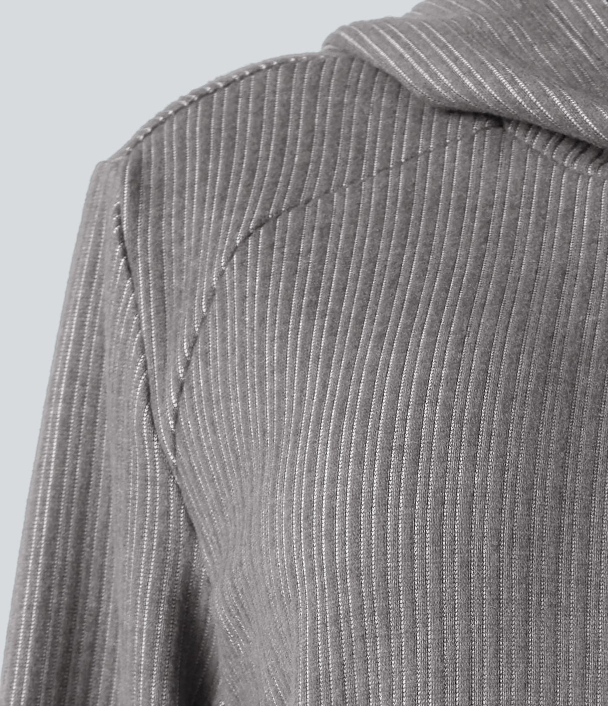 Ribbed Hooded Long Sleeve Casual Sweatshirt with Pocket