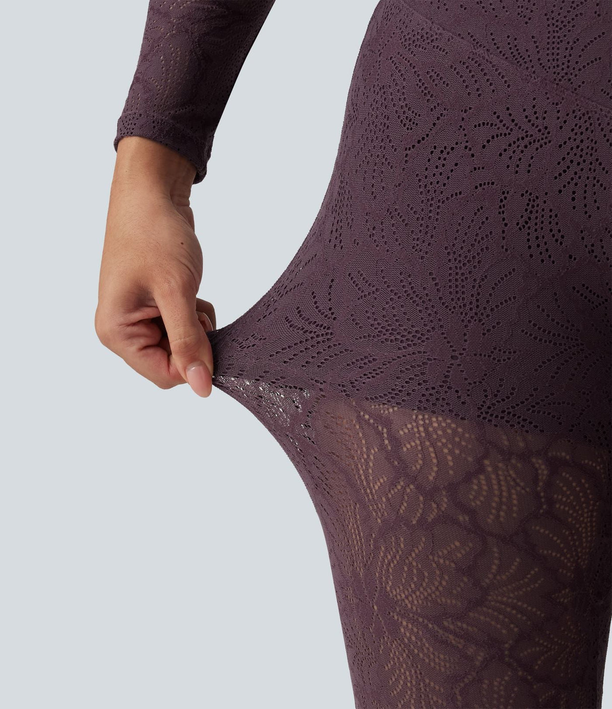 High Waisted Tummy Control Lace Yoga Flare Leggings