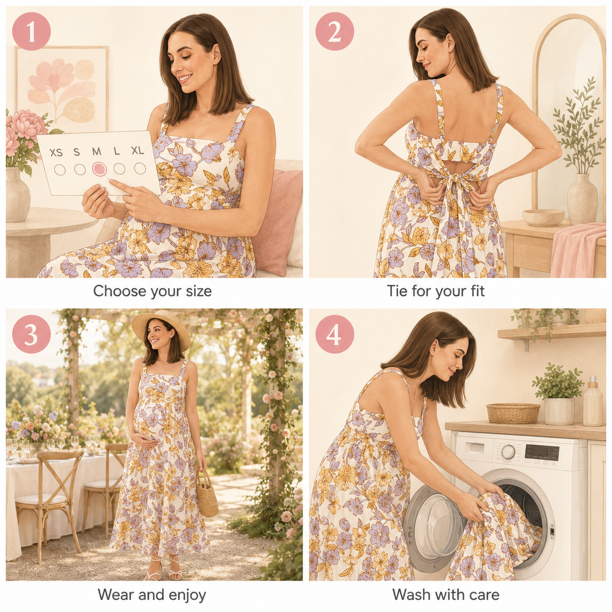 Olivia Linen Maternity Dress