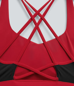 Plush Light Support Built-in Bra Crisscross Yoga Sports Bra