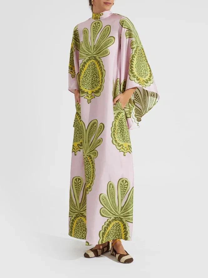 Pineapple Print Maxi Dress