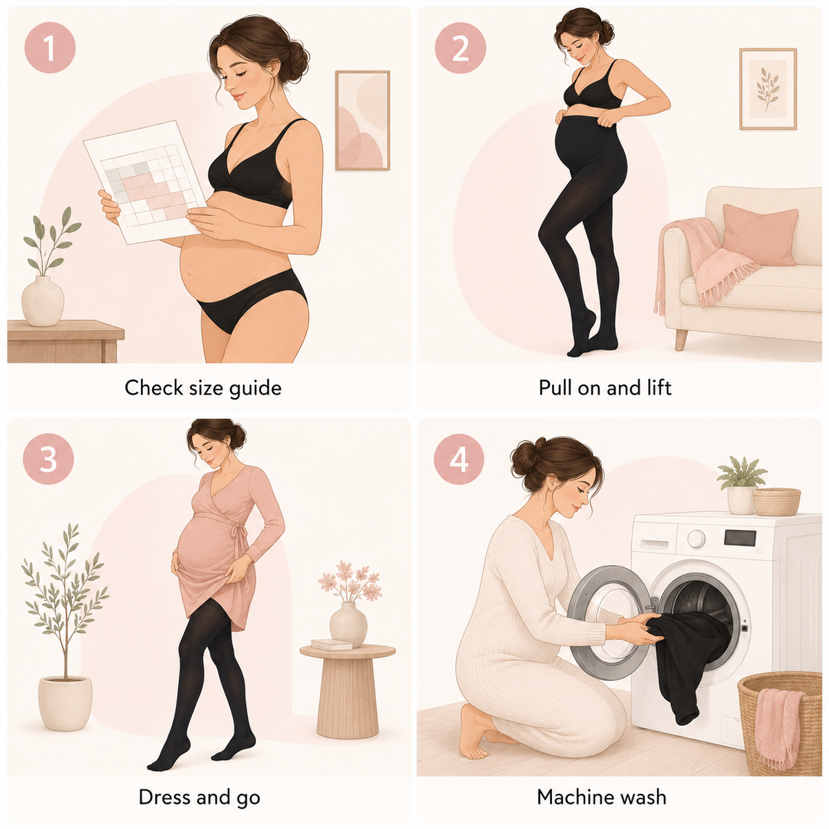 Sophia Maternity Wide Fit Belly Tights