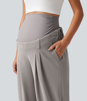Super High Waisted Tapered Waffle Maternity Joggers
