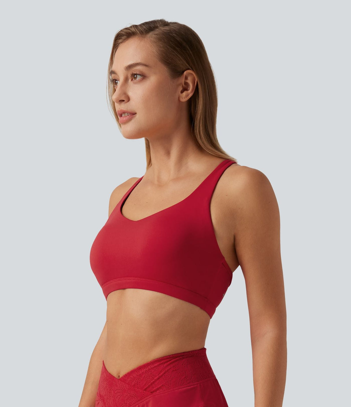 Plush Light Support Built-in Bra Crisscross Yoga Sports Bra