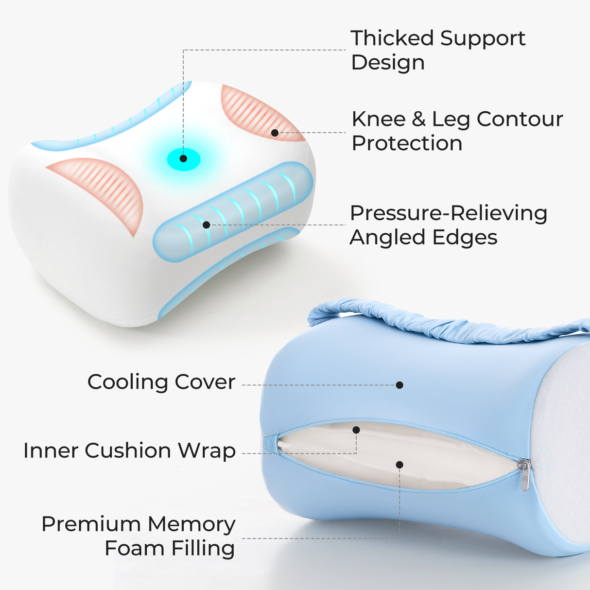 Sophia Cooling Knee Pillow Orthopedic Leg Support Cushion