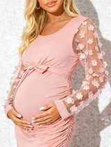 Isabella Floral Mesh Maternity Dress