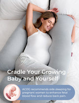 Poma U-Shape Pregnancy Pillow – Plush Maternity Body Pillow for Pregnant Women