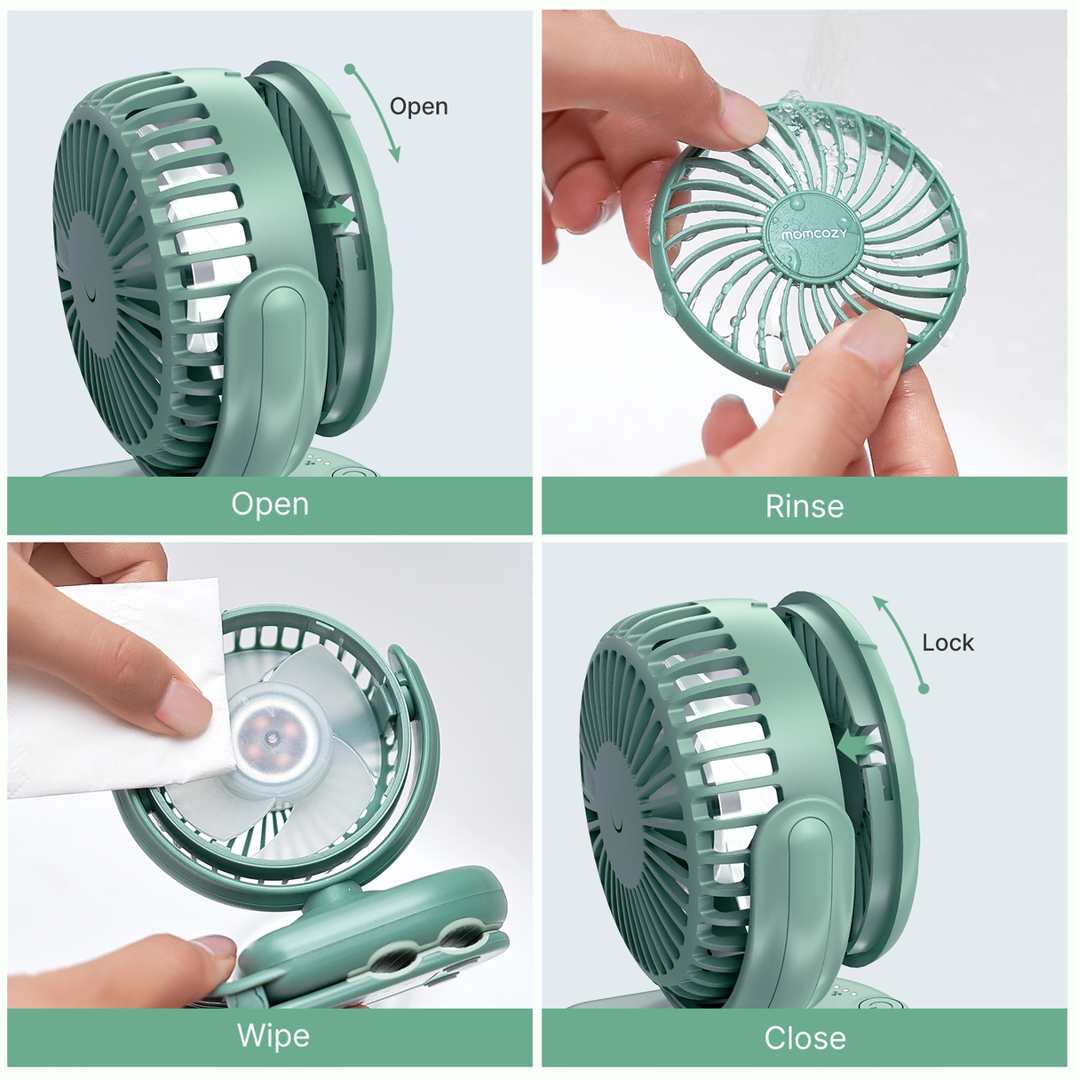 Emma Portable Stroller Fan with Rechargeable Clip Design