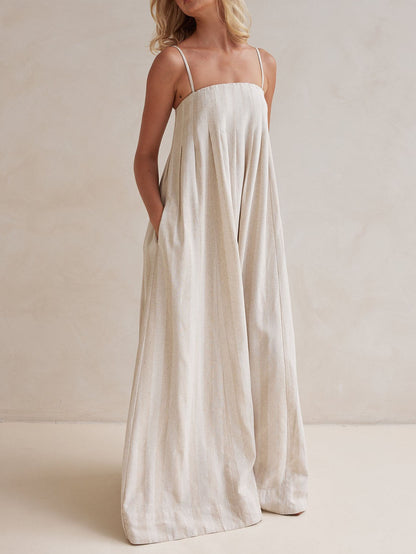Striped Halter Maxi Dress