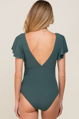 Lola Deep V-Neck Flounce Maternity One Piece Swimsuit