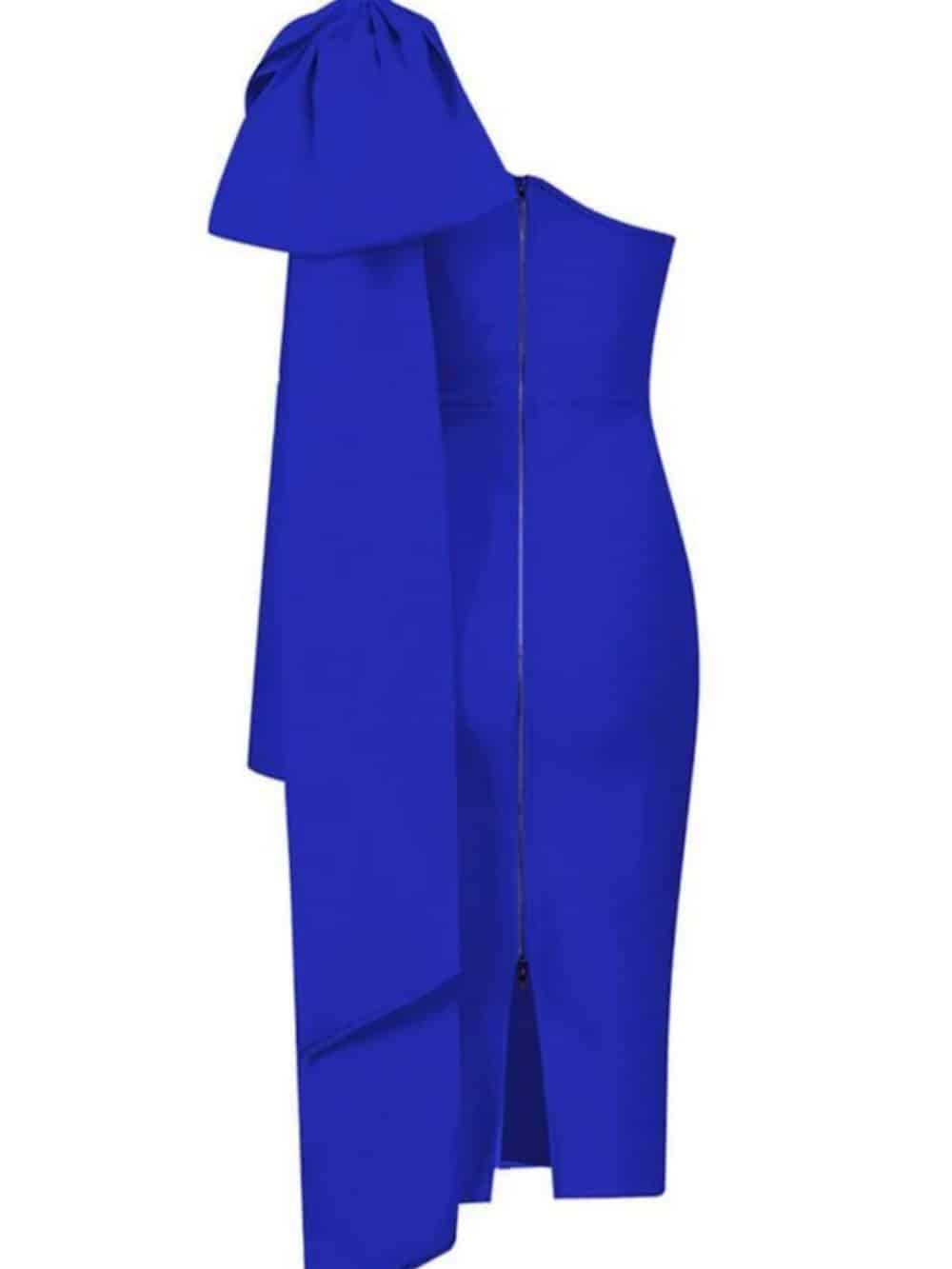 One-Shoulder Bandage Midi Dress