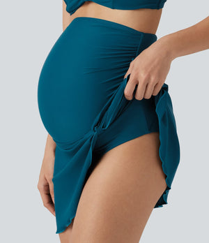 Ultra High Waisted Ruched Maternity Bikini Bottom Swimsuit