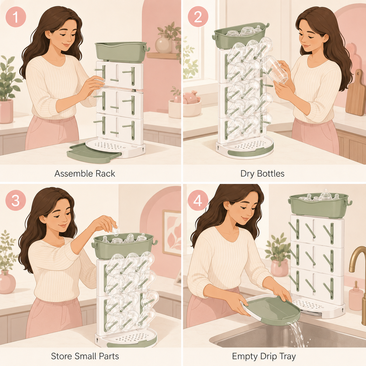 Charlotte Baby Bottle Drying Rack Set