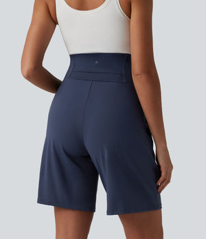Super High Waisted Yoga Bermuda Maternity Shorts